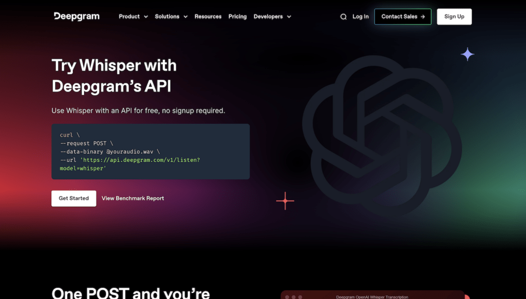 Deepgram Whisper Cloud API